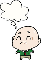 cartoon old man with thought bubble
