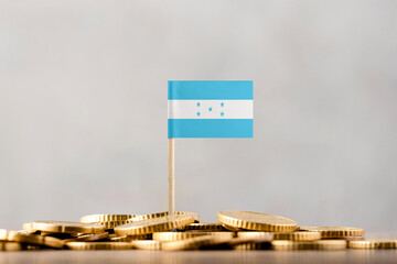 The Flag of Honduras with Coins.