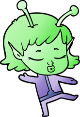 cartoon alien girl