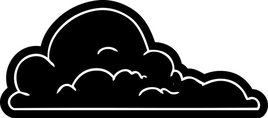 cartoon icon of white large clouds