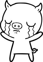 cartoon pig crying
