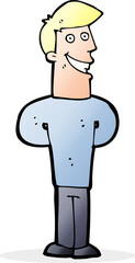 cartoon grinning man