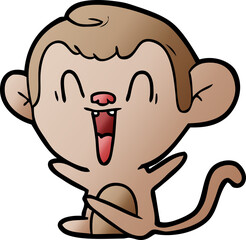 cartoon laughing monkey