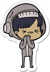 Obraz premium sticker of a angry cartoon space girl