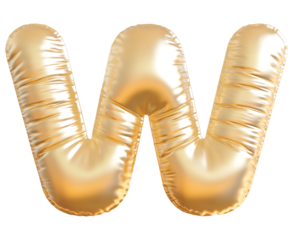 Balloon Letter W Golden Modern