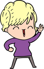 Obraz premium cartoon laughing woman