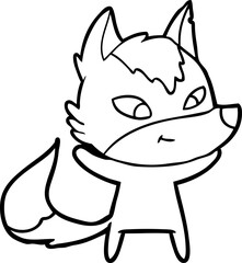 friendly cartoon wolf