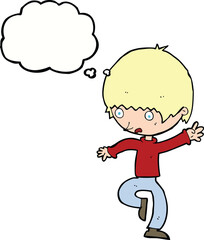 cartoon panicking man with thought bubble