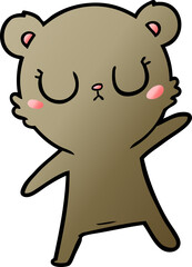 peaceful cartoon bear