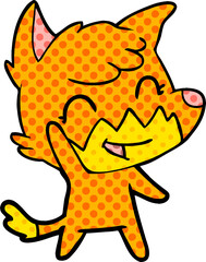 happy cartoon fox