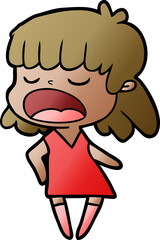 cartoon woman talking loudly