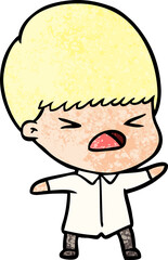 cartoon stressed man