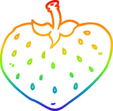 recommend clip art: rainbow gradient line drawing of a cartoon strawberry