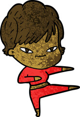 cartoon happy woman