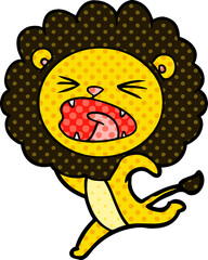 cartoon running lion