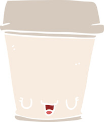 flat color style cartoon coffee cup