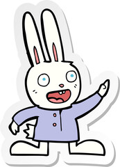 sticker of a cartoon rabbit