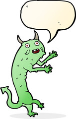Naklejka premium cartoon devil with speech bubble