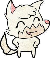 happy cartoon fox