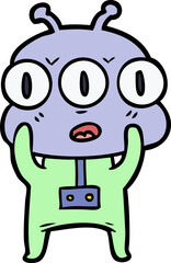 cartoon three eyed alien