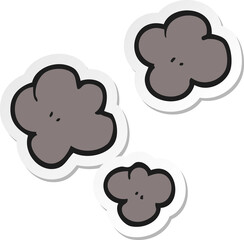 sticker of a cartoon smoke cloud symbol