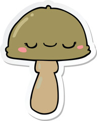 sticker of a cartoon mushroom