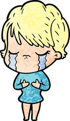 cartoon woman crying