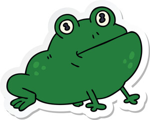 sticker of a quirky hand drawn cartoon frog