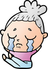 cartoon crying woman