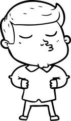 cartoon model guy pouting