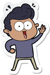 sticker of a cartoon staring man