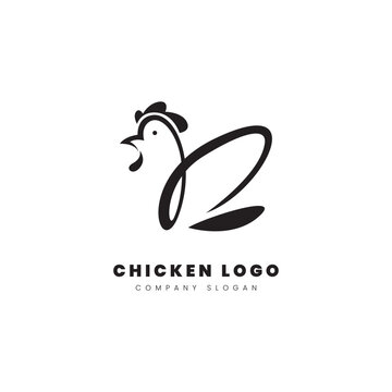 Chicken logo vector. Minimalist logo concept. Suitable for restaurants, products, farms or marketing with a chicken theme.