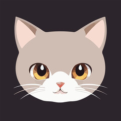 Fototapeta premium Cute detailed vector illustration of a cats face
