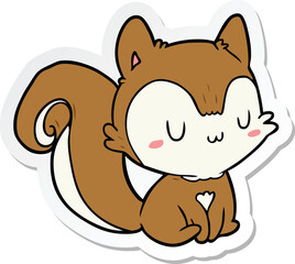 Obraz na płótnie Canvas sticker of a cartoon squirrel