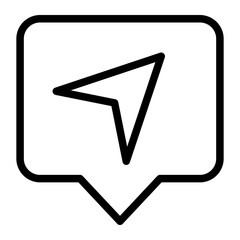 paper plane line icon