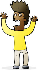 cartoon terrified man
