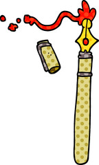 cartoon doodle fountain pen