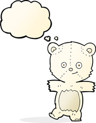 cartoon cute polar bear with thought bubble