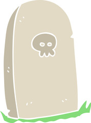 flat color illustration of grave