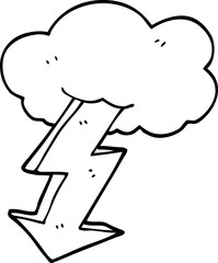 line drawing cartoon lightning bolt
