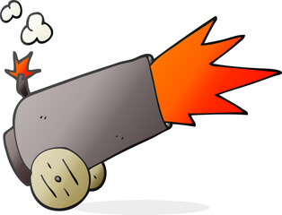 freehand drawn cartoon cannon firing