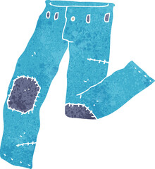 cartoon patched old jeans