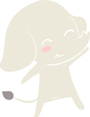cute flat color style cartoon elephant