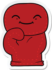 sticker of a cartoon boxing glove