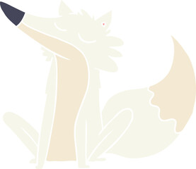 flat color style cartoon wolf