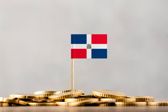 The Flag of Dominican Republic with Coins. - Powered by Adobe