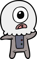 cartoon cyclops alien spaceman