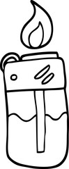 black and white cartoon cigarette lighter