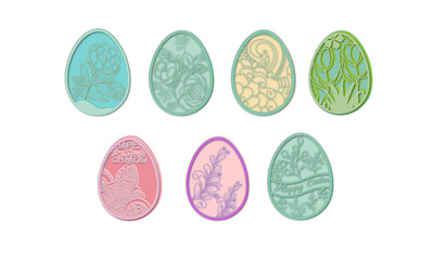 Happy Easter elements multilayer greeting card bundle.