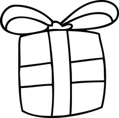 line drawing quirky cartoon present